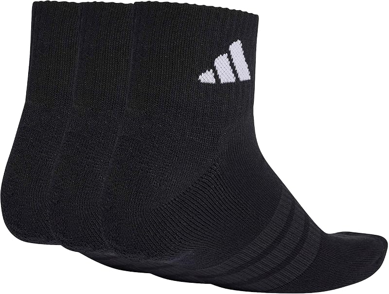 Unisex Cushioned Sportswear Ankle Socks 3 Pair Pack, black/black/white, 37-40