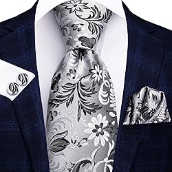 Hi-Tie 3 Pcs Gift Box Mens Tie Set Necktie with
