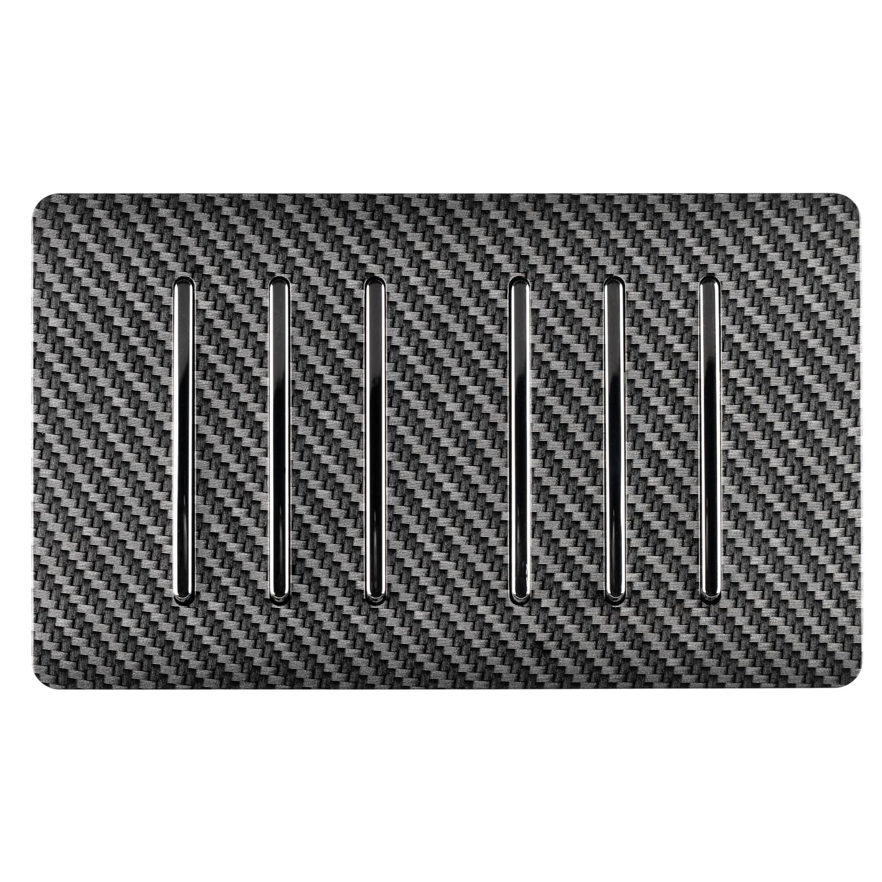 Trendi Switch ART-SS66 6 Gang 1 or 2 Way Modern Designer Light Switch in Carbon Fibre