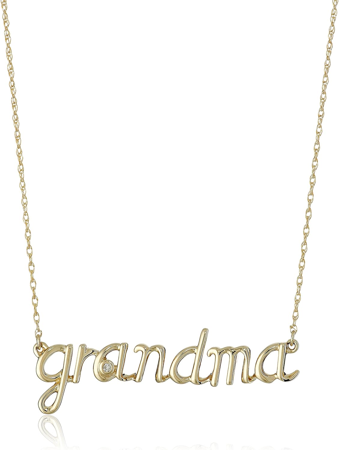 10k Yellow and Diamond "Grandma" Pendant Necklace Jewelry