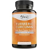 Pure By Nature Turmeric Curcuminoids with Black Pepper Extract 100% Organic, 180 Count