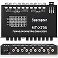 Suacopzar 7 Band Car Audio Equalizer, 7 Bands EQ Car Amplifier Graphic Equalizer W/Front, Rear + Sub Output, CD/AUX in Select Switch, Audio Output for Car Boat RV RTV Motorcycle-Suacopzar