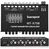 7 Band Car Audio Equalizer, Audio Output for Car Boat RV RTV Motorcycle | 7 Bands EQ Car Amplifier Graphic Equalizer W/Front, Rear + Sub Output, CD/AUX in Select Switch