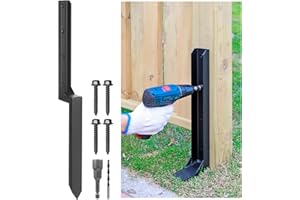 Epcee Heavy Duty Steel Fence Post Repair Stakes, Anchor Ground Spike, for Repair Tilted/Broken Wood Fence Post (1 Pack/Black）
