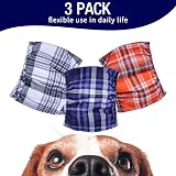 MICOOYO Belly Bands for Dogs Reusable Male 3 Pack Plaid Size S view 5