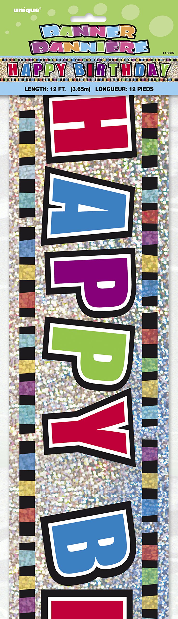 Vibrant Multicolor Happy Birthday Prism Banner (3.6 meter) 1 Piece - Vibrant & Eye-Catching Party Decoration