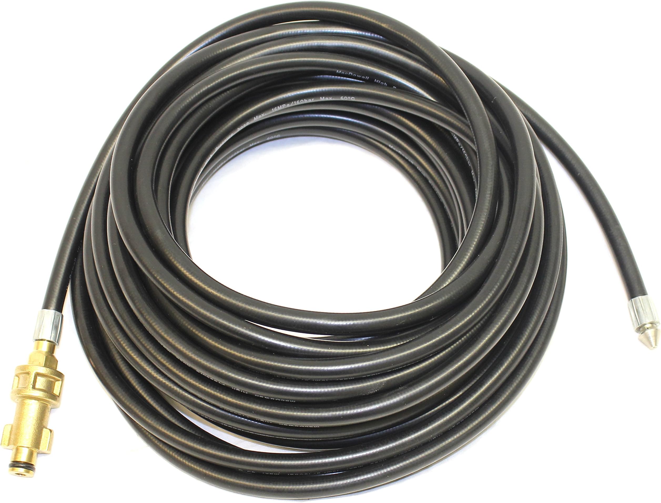 7m, 10m, 15m, 20m & 30m Flexible Drain Hose with Retrojet Nozzle to fit Karcher K-series, Nilfisk Alto, Lavor, Bosch Standard, Kew Industrial, Karcher HD Series, Kranzle (20, Bosch)
