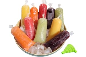 MELOSTU VCCGY 200 Pack Popsicle Mold Bags for Ice Pops Frozen Icies Yogurt Fruit Candy | 3 x 10 inches| comes with a funnel （Clear - 200 pack）