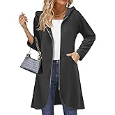 Zeagoo Women's Fall Jacket 2025 Zip Up Hoodies Long Sleeve Long Tunic Sweatshirts Oversized Fleece Casual Coat with Pocket