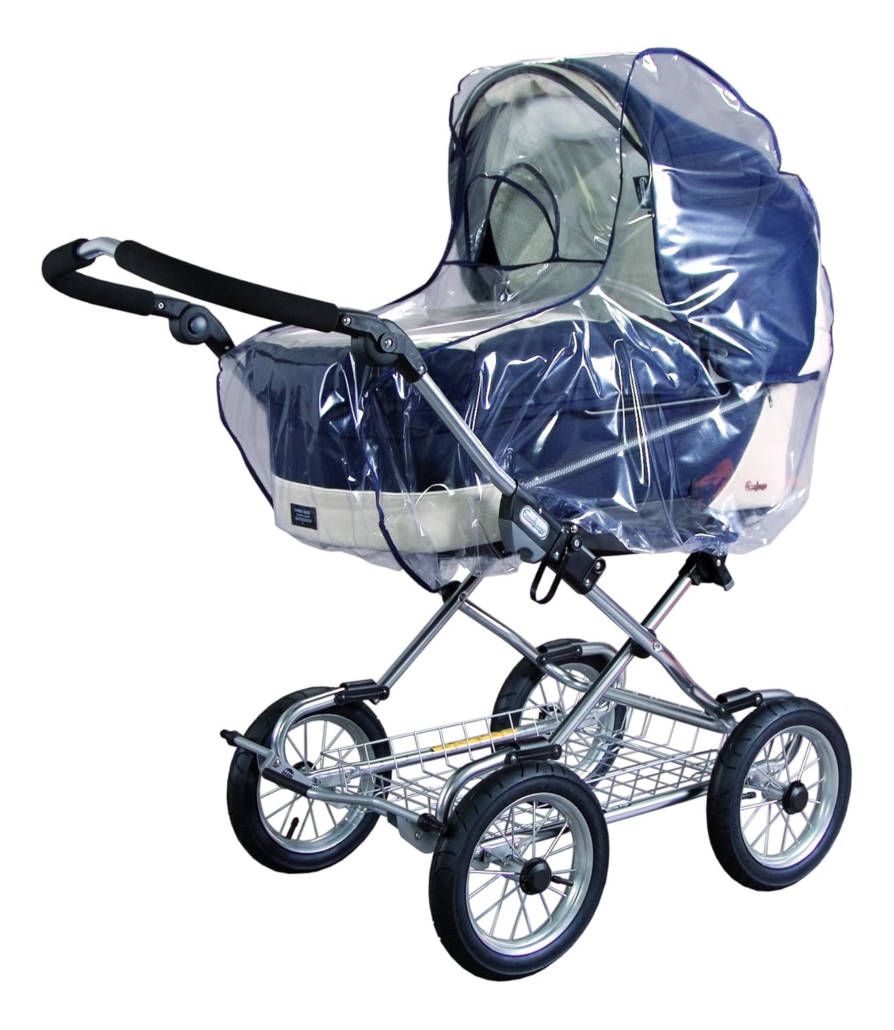 sunnybaby 10020 - Universal Regenverdeck, Regenschutz für EXTRA GROSSE Kinderwagen, Babywanne, Soft-Tragetasche | Kontaktfenster für optimale Luftzirkulation | glasklar | Qualität: MADE in GERMANY