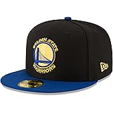New Era NBA Golden State Warriors Men's 2-Tone 59FIFTY Fitted Cap, 7.25, Black