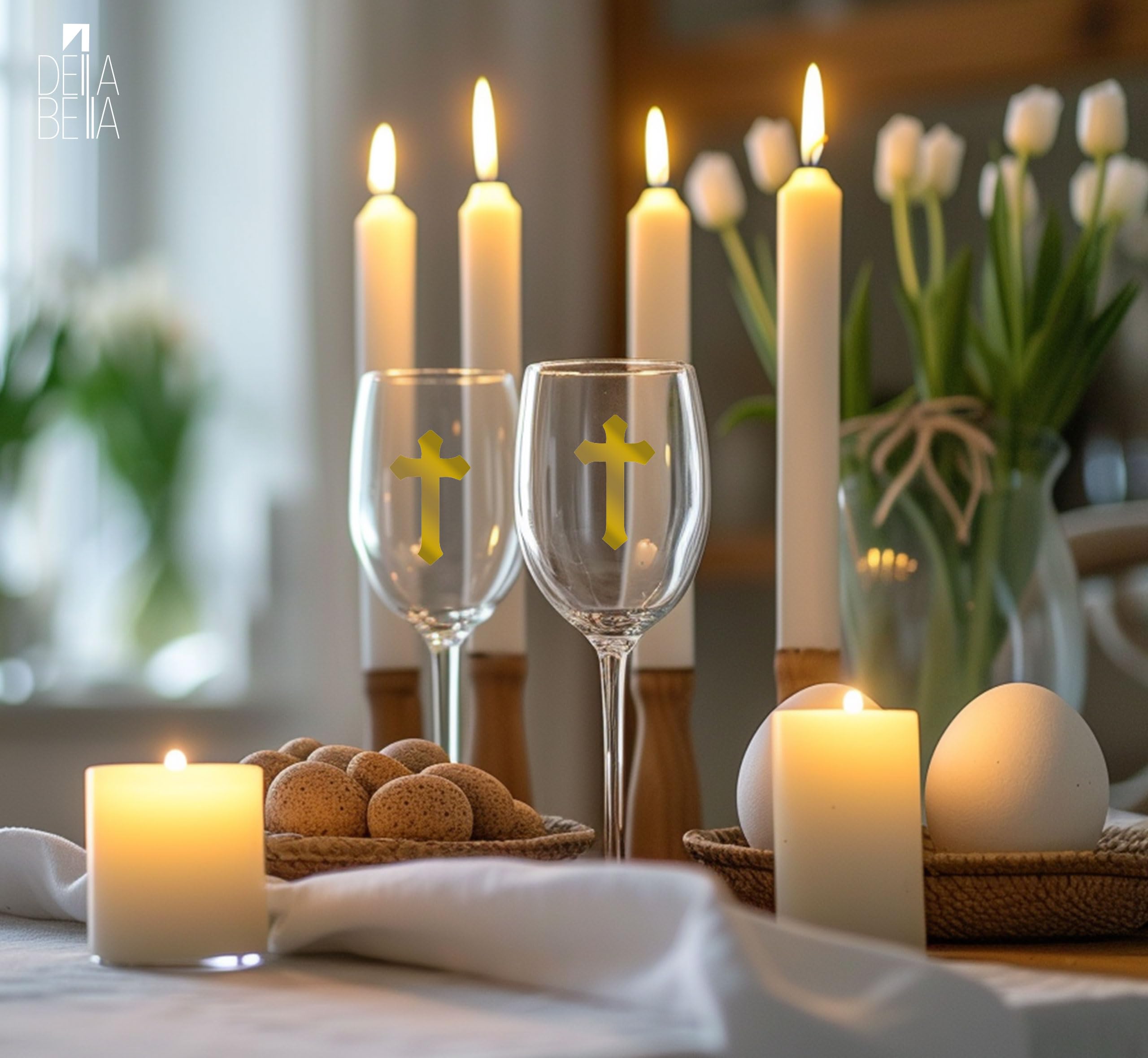 Cross Stickers Christian 56x Pack Christening Easter Religious Wedding Invitations Decoration First Communion Baptism Envelopes Cards Church Crafts Faith Labels Decal Vinyl Gold Gloss