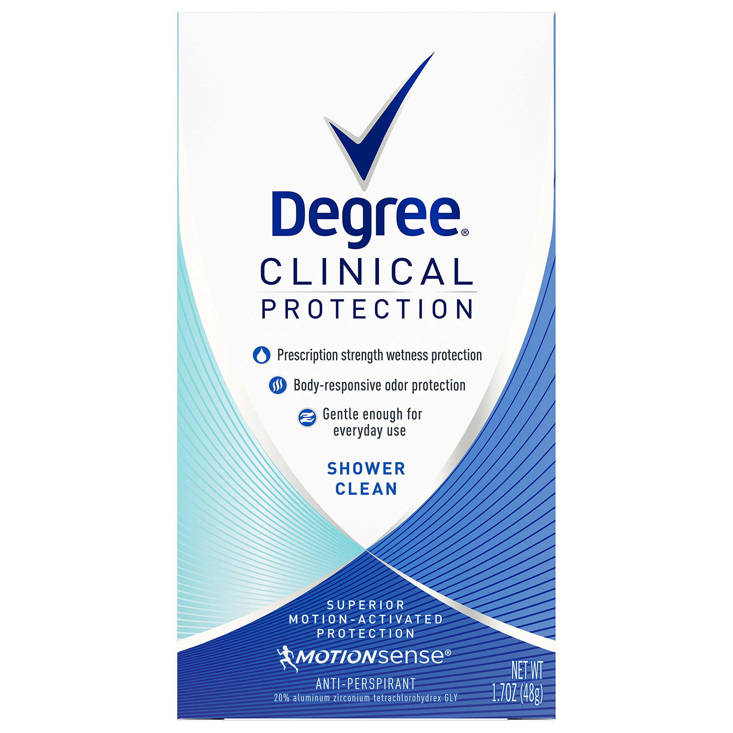 Degree Clinical Strength Antiperspirant Deodorant Shower Clean for Excessive Armpit Sweating 1.7 oz