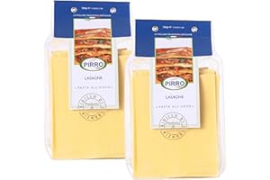 Pasta Pirro Lasagna Sheets from Italy 17.6 oz. (500g)(Pack of 2) Egg Lasagna Pasta Sheets - Oven Ready Flat Italian Noodles -