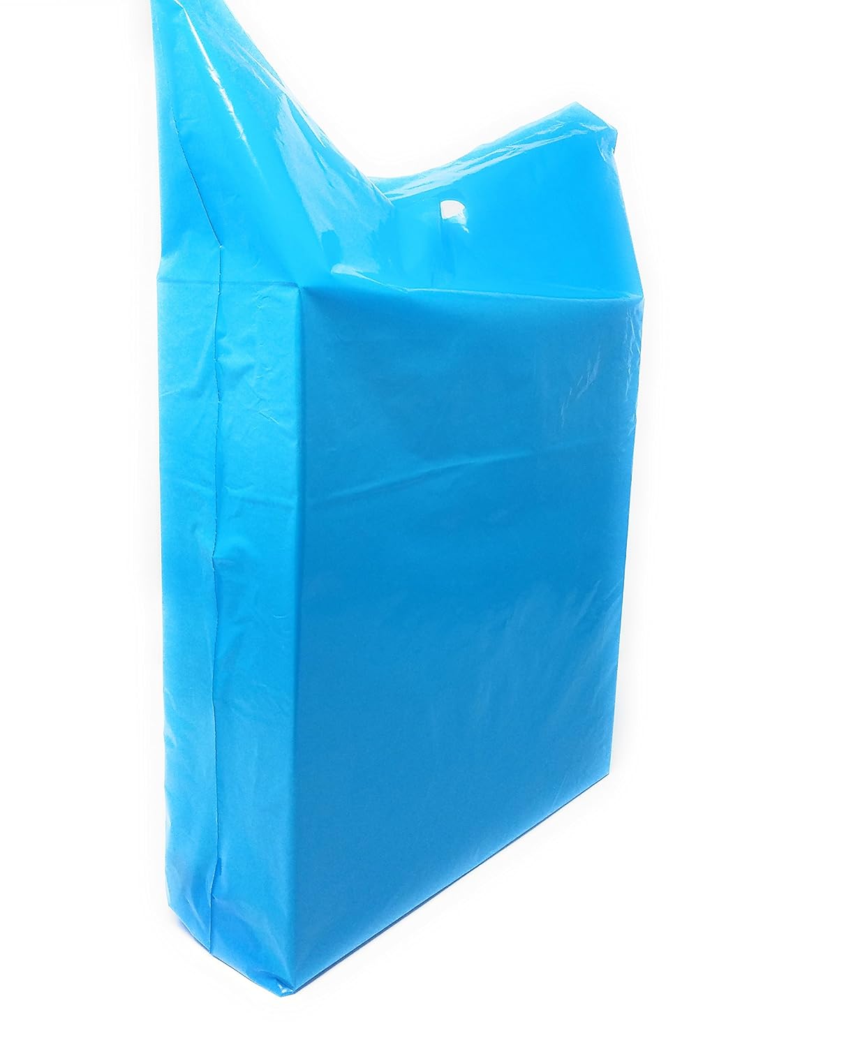 Blue Merchandise Plastic Shopping Bags 100 Pack 15" x 18