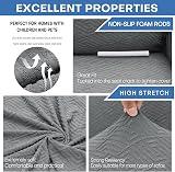 XINEAGE 3 Seater Stretch Jacquard Sofa Cover Light Gray 1 Piece Universal view 3