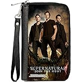 Buckle-Down Supernatural Wallet, Zip Around, SUPERNATURAL Dean, Sam & Castiel Standing Pose JOIN THE HUNT, Vegan Leather