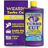 Wizards Turbo Cut Buffing Compound for Car Scratch Repair - 32 fl oz - Removes 1200-1500 Scratches - Rubbing Compound for Cars & Boats - Paint Restorer for Vehicles