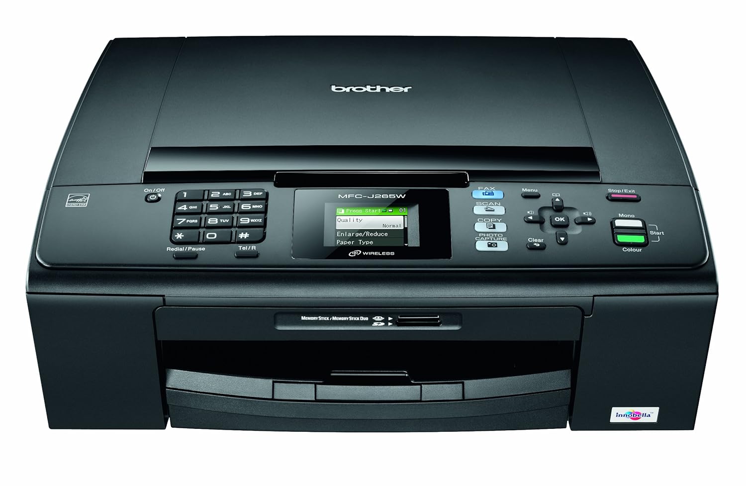Brother MFCJ265W Wireless Colour Inkjet Multifunction Printer with Fax