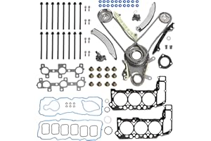 JAVOUKA Head Gasket Set 3.7L Timing Chain Kit fit for Jeep Commander Liberty Grand Cherokee,for Dodge Nitro Dakota Durango Ram 1500, for Mitsubishi Raider 3.7L V6 2005-2012 C393 HS26229PT-1 53021293AA