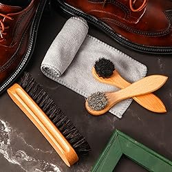 4 Pcs Horsehair Shoe Brush Kit Polishing Daubers