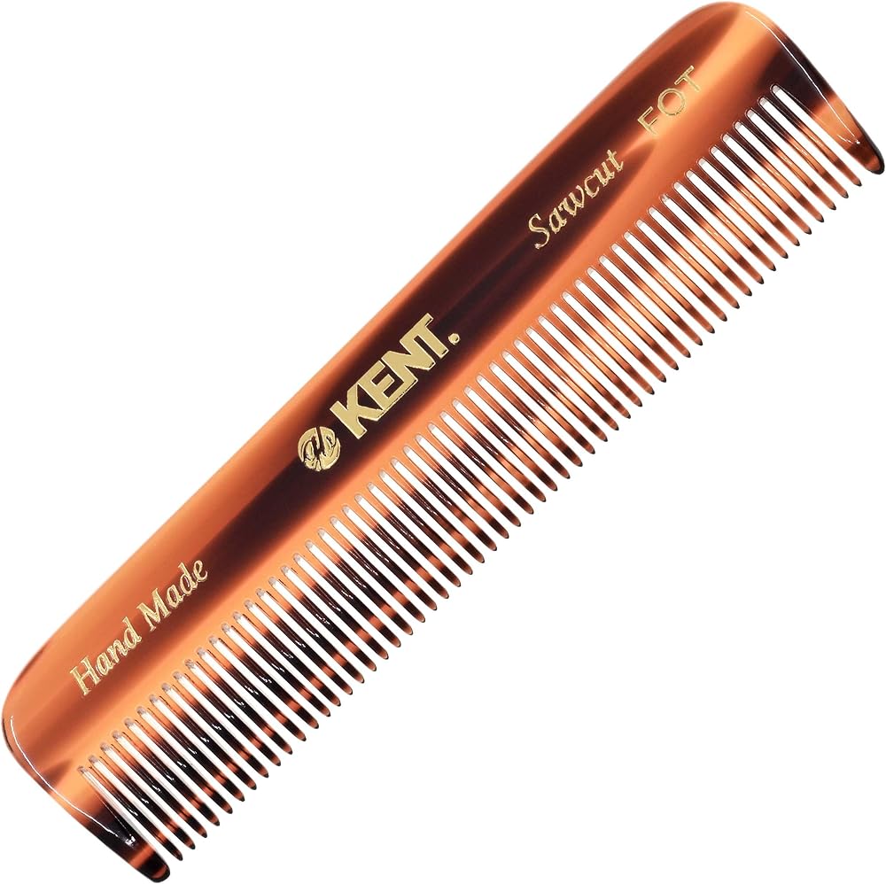 KENT 112mm Handmade Pocket Comb - Fine Tooth Styling for Fine Thinning Hair Wet