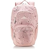 High Sierra Swoop Backpack, Travel, or Work Bookbag with tablet sleeve, One Size, FLORAL/SOFT PINK
