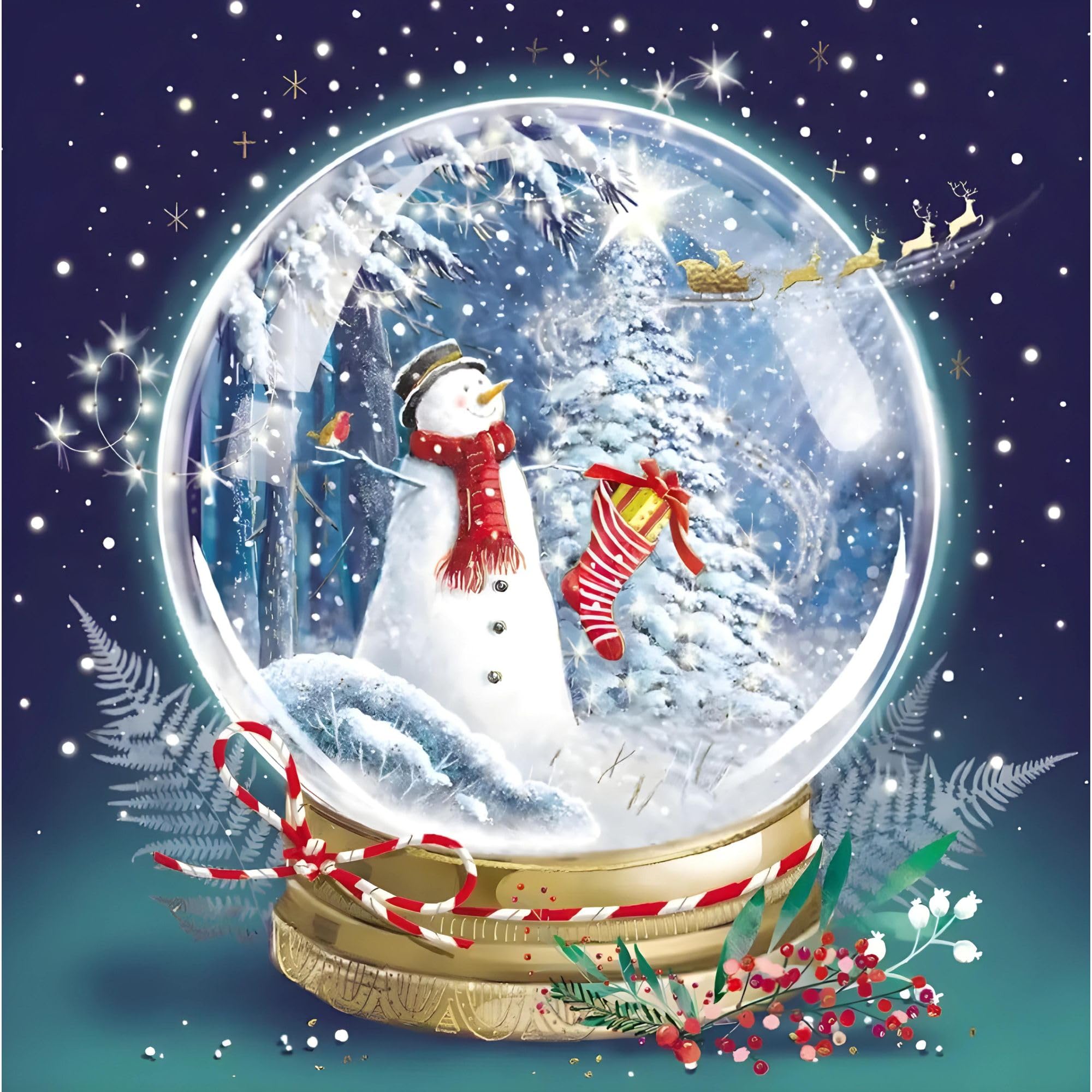 GBCC Design Charity Christmas Cards Pack of 10 - Festive Snowman Snowglobe - Premium Greeting Cards Multipack with Envelopes - Supporting UK Charities