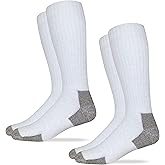 Carolina Ultimate Mens Ultra-Dri Steel Toe OTC Work Socks, White, (XL) Shoe Size 12-16, 2 Pair