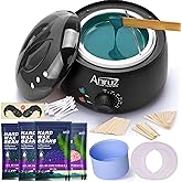 Anruz Waxing Kit for Women Men - Wax Kit for Hair Removal with Silicone Bowl,4 Bags Hard Waxing Beads and 30 Sticks - at Home Use Wax Warmer for Full Body, Bikini, Eyebrow, Face, Sensitive Skin