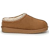 POLAR Women’s Faux Suede Shearling Lined Slippers - Warm Memory Foam Indoor Outdoor Slip-On House Shoes with Aztec Trim - Non-Slip Sole for Winter Cosy Comfort