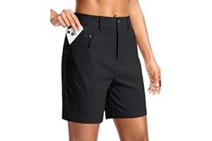 SANTINY Women's 5" Hiking Golf Shorts Quick Dry Stretch Casual Work Shorts with Pockets for Women Walking Travel Summer