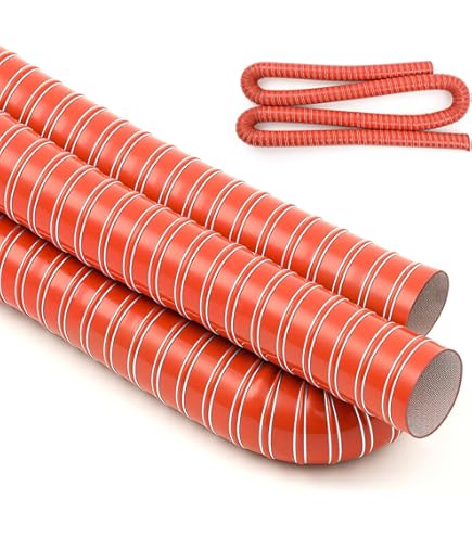 2 1/2 in Intake Hose Automotive Air Duct Hose Length 2 Meter (6.6 Feet) Double-layer Silicone Flexible Brake Cooling Ducting Induction vacuum hose for Air System (Black