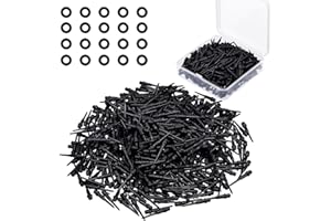 Sotiff 600 Pieces 2ba Thread Plastic Dart Tips Points and 600 Pieces Soft Rubber O Ring with a Storage Box for Dart Shaft Part Replacement