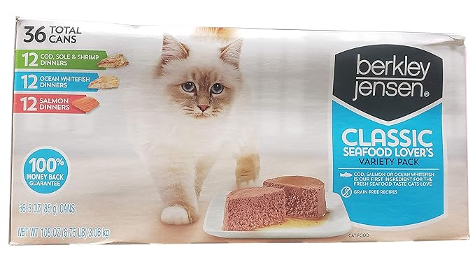 Amazon.com : Berkley Jensen Wet Cat Food Classic Seafood Variety (36/3