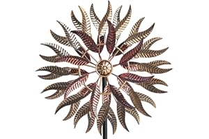 Senflame Large Outdoor Metal Wind Spinner,Two-Way Wind Sculptures,360 Degrees Kinetic Wind Spinners Yard Art Decor for Patio, Lawn & Garden 63 * 13.4 Inches