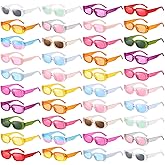 Pibupibu 40 Pack Rectangle Sunglasses Bulk 90s Retro Cool Party Sunglasses for Women Men Fun Glasses Set
