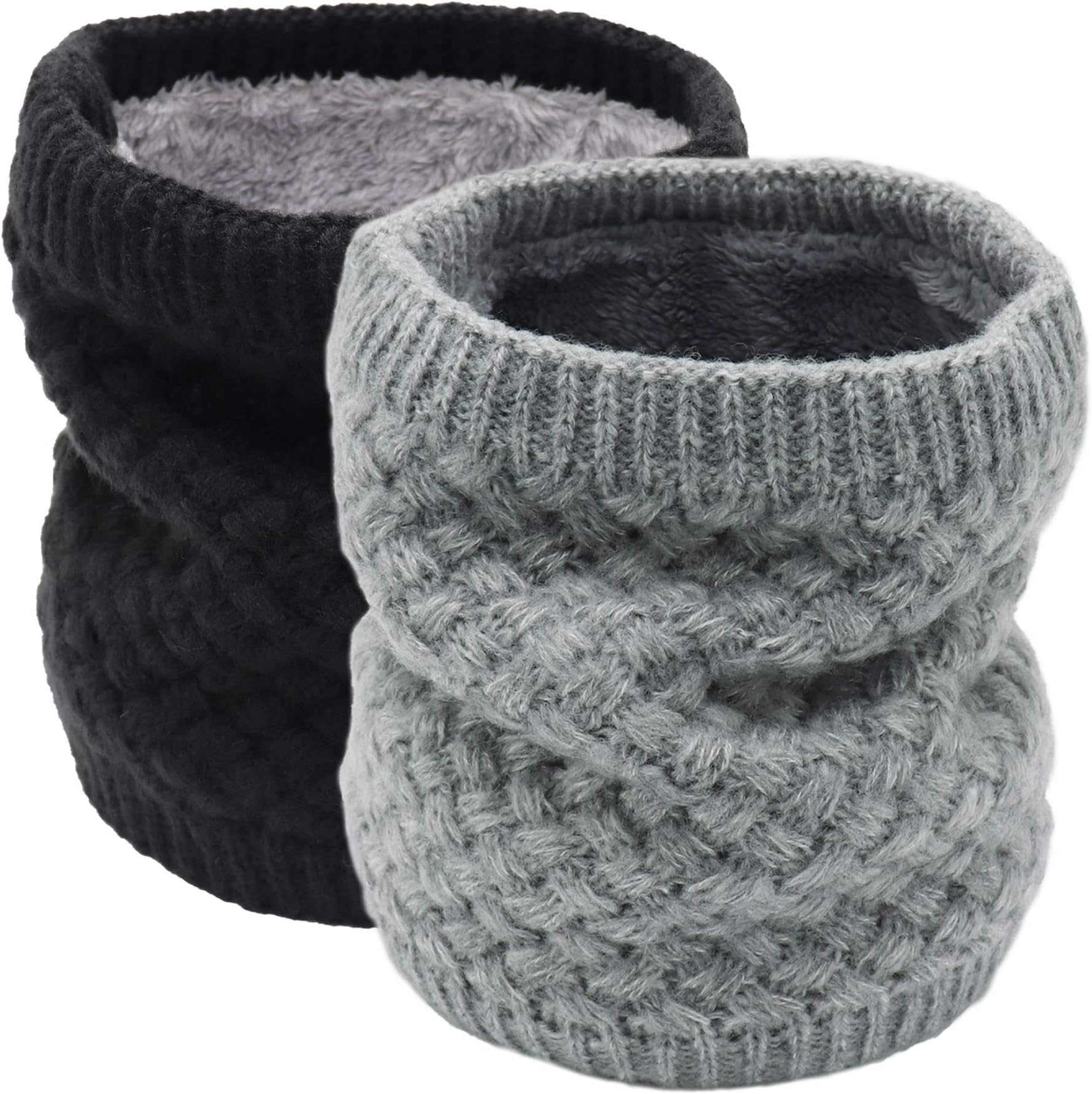 Winter Fleece Lined Knitted Neck Warmer Scarf Neck Gaiter for Women Mens Teens