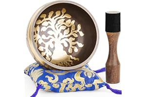 HIHEALER Tibetan Singing Bowls – Hand-Hammered in Nepal, Authentic Meditation Sound Bowls for Yoga, Chakra Healing, Mindfulness & Spiritual Self-Care Gifts for Women