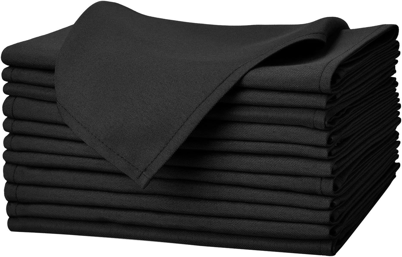 Remedios Black Polyester Cloth Napkins 17 x 17 Inch Soft