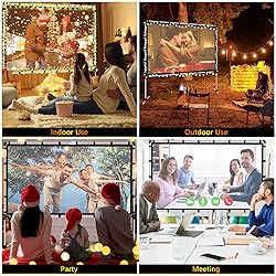 AZXRHWYGS Projector Screen with Stand 120 inch