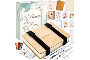 Aboofx Flower Press Kit, 73 PCS Value Flower Pressing Kit, 6 Layers 6.3 x 8.3 Inch Flower Press Leaf Pressing Kit to Making Dried Plants, DIY Flower Preservation Kit Crafts