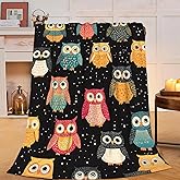 Funny Owl Blanket Cute Owl Fleece Throw Blanket Fuzzy Plush Super Soft Cozy Warm Toddler Owl Decor Stuffed Animal Bedding Blanket Gifts for Boys Girls Kids Adult Men Women 50"X40"