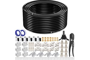DONIKS Compressed Air Piping System, 3/4 Inch x 200 FT Black HDPE Pipe,Aluminum Wall Outlet Blocks, Rapid Air Compressor System Accessories and Air Line Kit for Shop,Garage