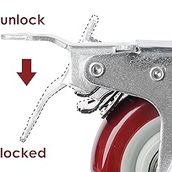 Finnhomy 3 Inch Caster Wheels Set of 4 with Brake