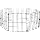 Amazon Basics Foldable Metal Dog and Pet Exercise Playpen, XS to L Size, With or Without Door