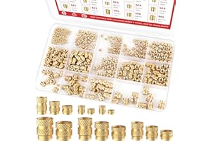 Newdeli 400pcs Threaded Inserts M2 M2.5 M3 M4 M5 M6 Heat Set Inserts Kit for Plastic and 3D Printing Components- Brass Metric Knurled Nuts Assortment Kit