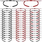 Junkin 50 Pcs Cross Bracelet Bulk Christian Religious Friendship Jesus Adjustable Matching Bracelet Rope Cord Braided Christmas Promise Jewelry Gift for Women Men