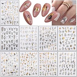 Laser Gold Flowers Leaf Leopard Print Abstract Face