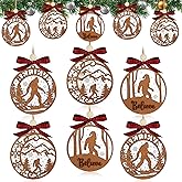 Vercraft 24 Pcs Bigfoot Ornaments for Christmas Tree Sasquatch Gifts Wooden Acrylic Hanging Ornaments Funny Supernatural Gifts for Bigfoot Lover Men Women Holiday Xmas Tree